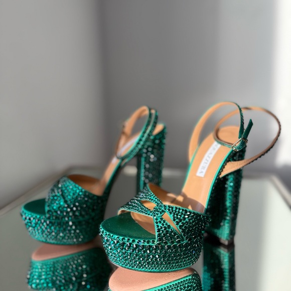 Like new AQUAZZURA Crystal-Embellished Sinner Platform Sandals 140 36 $2,395 - Picture 12 of 16